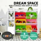 8 Bins Kids Toy Box Premium Quality Bookshelf Drawer Cabinet display shelf White