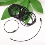 100Pcs Wire Keychain Rope Threaded Key Ring Loop Screw Lock Multicolor Black