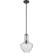 Kichler Lighting 42141BKCS Everly 1 Light Black Pendant Ceiling Light