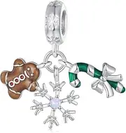 [DOYIS] 925 Sterling Silver Snowy Christmas Eve Charm Pendant for Pandora Bracelet and Necklaces for Women Friend