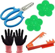 Woohome 5 PCS Garden Pruning Shears Scissors Kit, Rose Stripper Thorn Remover, Tree Pruner Hand Tools, Leaf Stripping Tool and Floral Gloves for Gardening Flower Arrangement