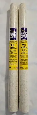 Magic Cover Shelf Adhesive Cover Drawer Liner 2 Rolls Granite Sand NOS 9 ft x18"