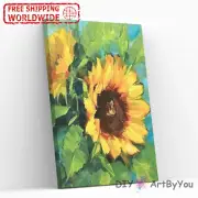 Paint By Numbers Kit Sunflower Nature Decor DIY Acrylic Brush Home Oil Beginner