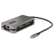 StarTech.com USB-C Multiport Adapter, 4K 60Hz HDMI/DP, 3-Port USB Hub, 100W PD Pass-Through, GbE, Mini Docking Station, 1ft/30cm