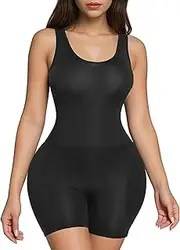 [Trinorla] Women's Shapewear with Removable Hip Pads Tummy Control Padded Shapewear Hip Enhancer Butt Lifter Black Bodysuit