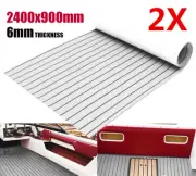 2X 240x90cm Marine Flooring Faux Teak EVA Foam Boat Yacht Decking Sheet Grey