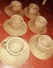 6 pcs Coconut Wood Tea Cup And Saucers Coffee, Milk, Tea 100%Natural Handcraft