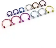 [Generic] Implant Grade Titanium Internally Threaded Horseshoe Ball Barbell Ring Lip Nose Septum Daith Rook Piercing Colour Anodizing