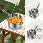 Deep Fryer Pot Stainless Steel Frying Pot with Basket Practical Cooking#