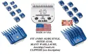 ANDIS 17 ATTACHMENT GUIDE COMB SET&CeramicEdge 10 BLADE*Fit Wahl KM5 KM2 Clipper