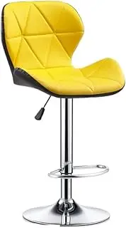 Bar Stools Bar Chair Barstools Swivel Liftable Leather Bar Stools Metal Upholstered Bar Chair Adjustable Height High Stools with Footrest Counter Stools Breakfast Chair Bar Stool(Yellow)