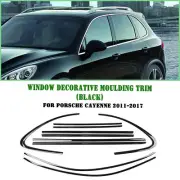 10P Black Car Window Frame Strip Trims Cover For Porsche Cayenne 2011-2016 17 W