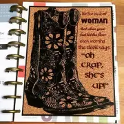 Cowboy Boots Quote Dashboard Insert for use with Classic Happy Planner