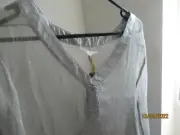NOLITA ITALY sheer grey silk blouse with lurex threading BNWT size S