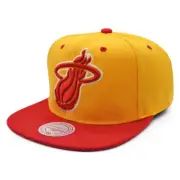 Miami Heat Mitchell & Ness XL POP Snapback NBA Hat - Burnt Orange/Red