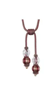 Double Glass Ball Tassel Tie Back in Red 2 Ps