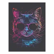 Retro Cat Canvas Print