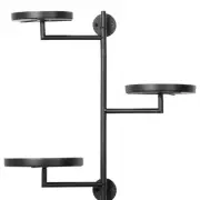 WIndow Rotating Plant Stand Shelf Indoor Black Metal Floating Shelves 3-Tier