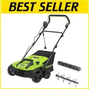 Lightweight 13A Corded Electric Dethatcher & Scarifier for Healthy Lawns