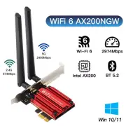 PCIe Intel WiFi Card Bluetooth 5.2 Desktop PCIE 1X WiFi Network Wireless Adapter