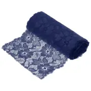 6.3 Inch Wide 5 Yard Lace Ribbon Floral Pattern Dark Blue Lace Trim Ribbon