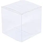 10 Pack of 7cm Clear PVC Plastic Folding Packaging Small rectangle/square Boxes for Wedding Jewelry Gift Party Favor Model Candy Chocolate Soap Box