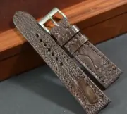 MA WATCH STRAP 22 20 18 MM GENUINE OSTRICH LEG SKIN BROWN MATTE HANDMADE BAND