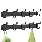 2 Pack Coat Rack Wall Mount 5 Hooks Heavy Duty Towel For Hanging Entryway Metal