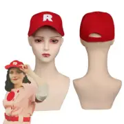 A League of Their Own Rockford Peaches Cosplay Baseball Hat Cap Red Color Props