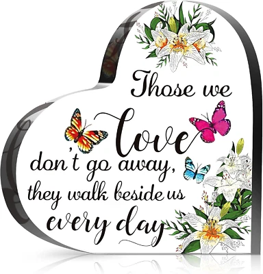 Blulu Crystal Glass Heart Memorial Gift Memorial Bereavement Gift Sympathy Condo