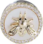 [GAROZATION] Magnetic Round Brooch Bee Brooch Pin Enamel Pin Bee Corsage Collar Pin No Hole Fashionable Accessory for Women