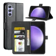 For Samsung Galaxy S23FE /S23 FE Case, SupRShield Wallet Leather Flip Magnetic Stand Case Cover (Black)
