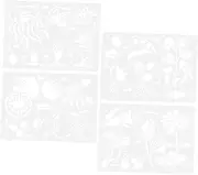 HEALSOPTHY 4 Sheets Creature Growth Cycle Stencil DIY Painting Templates for Odorless Plastic Stencils for Crafting and Drawing for Home and Holiday Decor