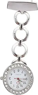 [WOFASHPURET] Pocket Watch Chest Hanging Watch Clip on Watch Nurse Watch Nurse Fob Watch Retractable Doctor Watch Minimalist Watches for Men Nurses Clip on Nursing Fashion Student Plastic Silver