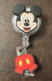 Disney Mickey Mouse Retractable ID Badge Holder Reel New In Original Package