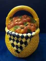 Cooks Club - Basket of Apples - COOKIE JAR ~ NEW IN BOX