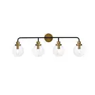 Living District Hanson 4 Light Vanity, Black/Brass/Clear - LD7037W38BRB