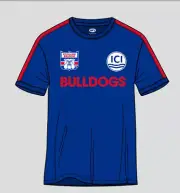Western Bulldogs AFL AFBUL0255 Mens Retro Throwback Short Sleeve Printed T Shirt