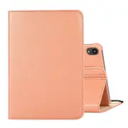 For iPad mini 7 Case,360 Rotatable Lychee Texture Flip PU Leather Case, Holder, Rose Gold