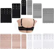 [Orixo] Pack of 12 Bra Extensions, 2/3/4 Hook Bra Extenders, Elastic Bra Extenders, Bra Strap Extensions, Suitable for Breastfeeding During Pregnancy (Black, White, Skin Colour, Grey), beige, 9.5CM