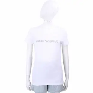 Emporio Armani GA老鷹標誌白色圓領棉質TEE T恤(女款)