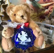FENTON CHRISTMAS COBALT BLUE MARY GREGORY SNOWFLAKE ORNAMENT GIRL SKATING NIB