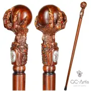 Dragon Claw Wooden Carved Walking Stick Cane Hiking Stick Staff Top Knob Goth