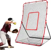 Baseball Rebounder Net Pitchback Net，Angle Adjustable Pitch Trainer Simulate Gro