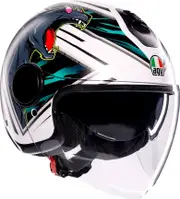 AGV Eteres Ghepard, open face helmet , color: Matt White/Black/Green , size: XL