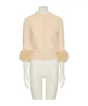 CARDIGAN WITH FEATHERS Nude
