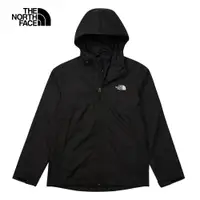 在飛比找PChome24h購物優惠-The North Face北面男款黑色防水透氣連帽衝鋒衣｜