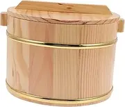 ELAYARD 1Set Wooden Rice Bucket with Lid Versatile Rice Cooking Container for Kitchen and Dining Design Easy to Clean for Home Restaurants