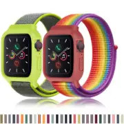 Nylon Loop Strap + Case Band for Apple iWatch Series SE 7 6 38 40 41 42 44 45 mm