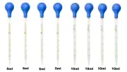 8 Pc 4x5ML+4 x10ML Glass Graduated Dropper Pipettes Lab Dropper w/8 Rubber Caps